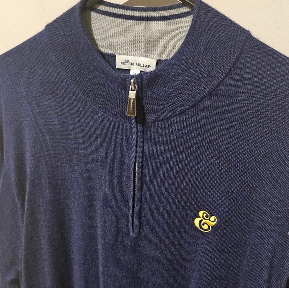 Peter Millar Merino Wool Blend 1/4 Zip Sweater - Size XXL - Royal Blue - Picture 2 of 7